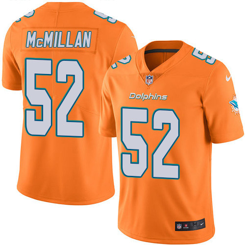 Nike Dolphins #52 Raekwon McMillan Orange Men's Stitched NFL Limited Rush Jersey